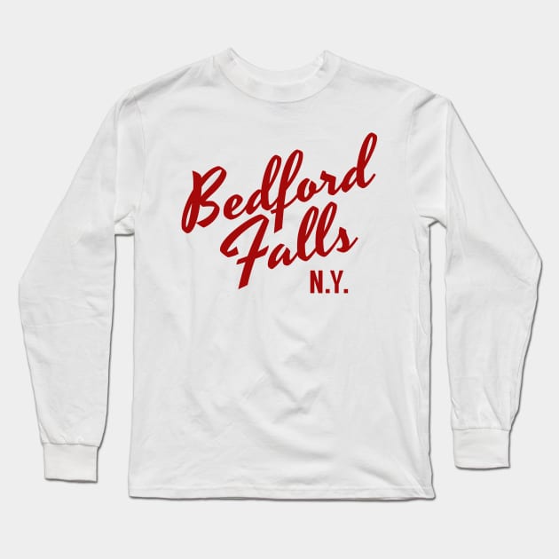 Bedford Falls, NY Long Sleeve T-Shirt by snitts